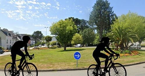 Une voie réservée aux vélos au rond-point de Kerharo à Douarnenez – Douarnenez Communauté
