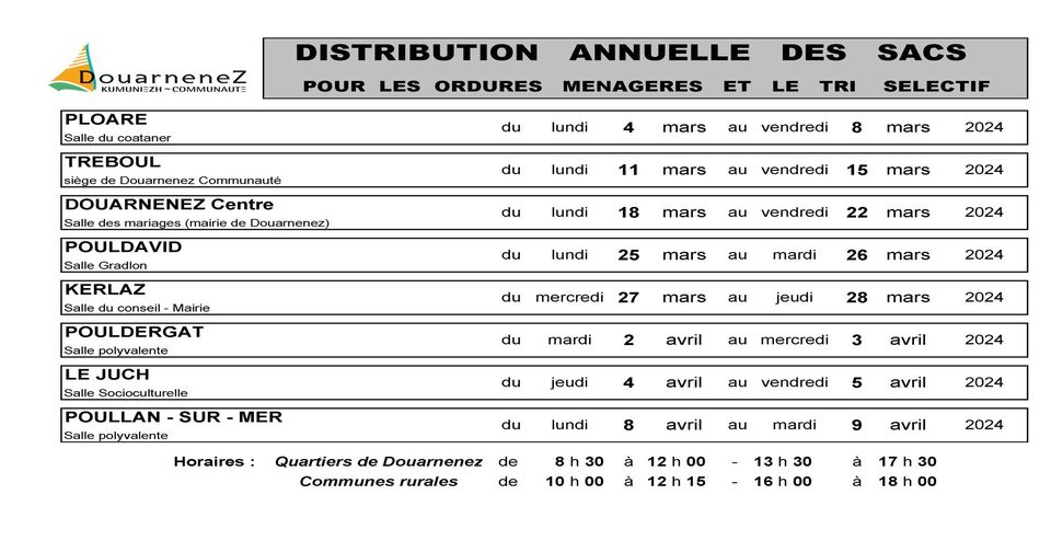 [DECHETS]
A vos agendas
 La distribution annuelle…